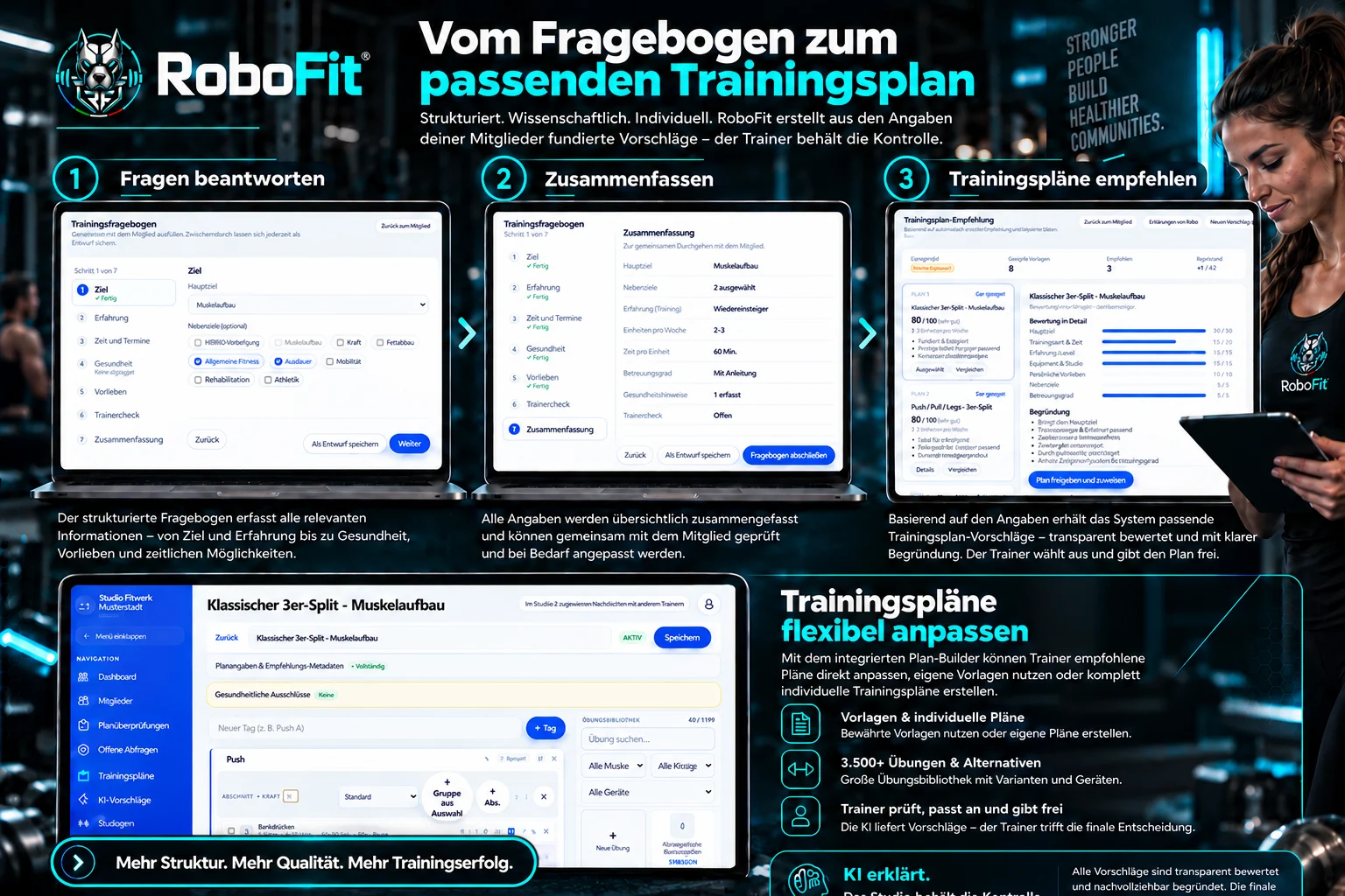 RoboFit Trainingsplanung vom Fragebogen bis zur Trainingsempfehlung